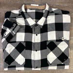 Harley-Davidson Black & White Buffalo Plaid Flannel Shirt – Logo Back